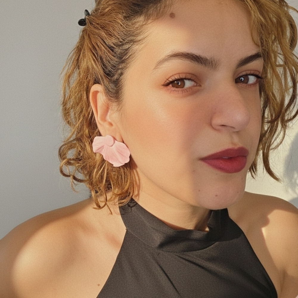 Elegant Pink Bow Earrings